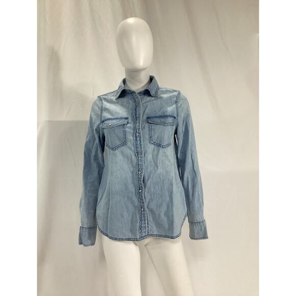 Hatch 'The Denim' Blue Maternity Shirt Size XS - Picture 2 of 5